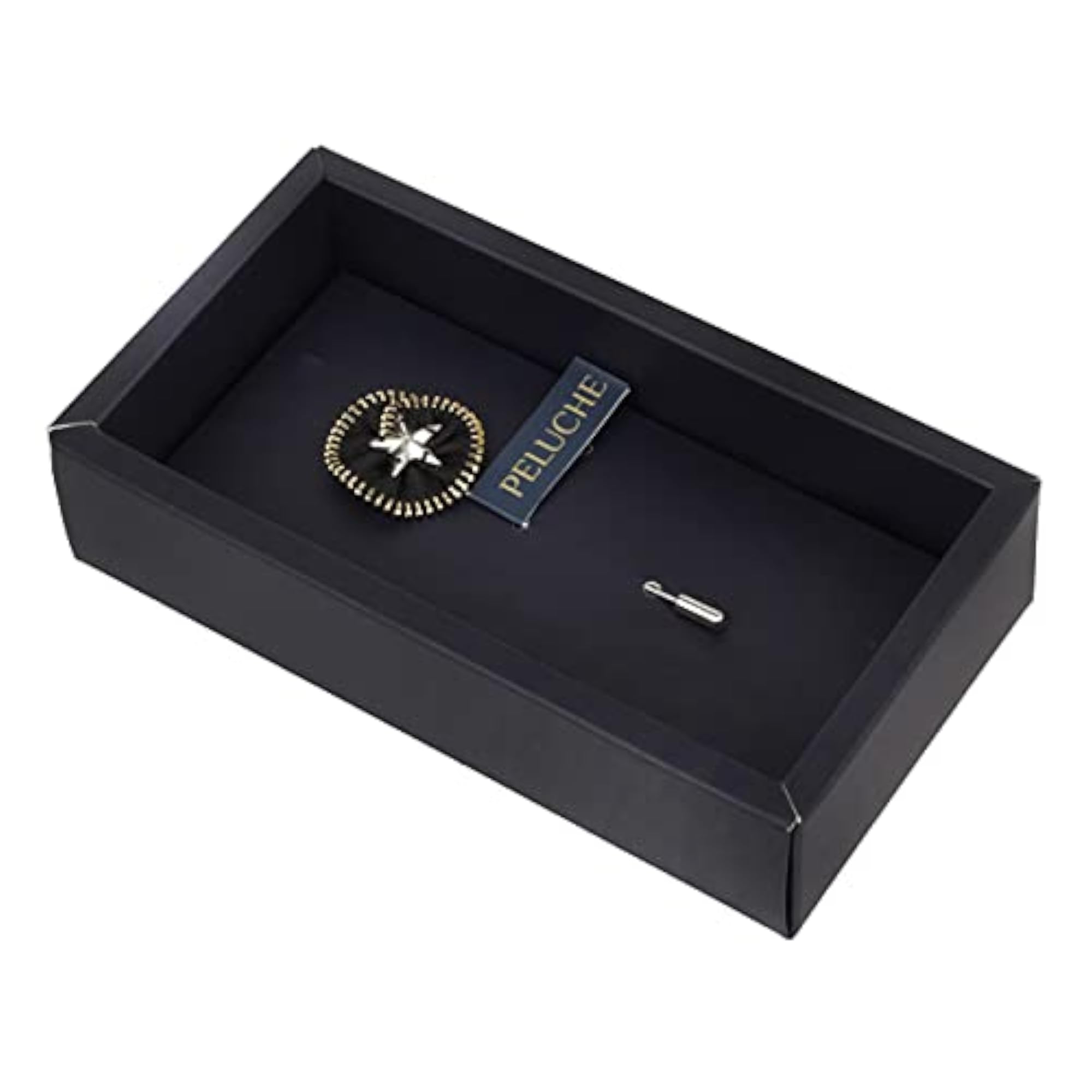 Men's Black Coloured Shining Star Brooch, Elegant Lapel Pin
